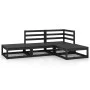 Gartenmöbel-Set 4-teilig aus schwarzem massivem Kiefernholz von , Gartensets - Ref: Foro24-3075478, Preis: 292,66 €, Rabatt: %