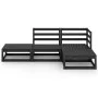 Gartenmöbel-Set 4-teilig aus schwarzem massivem Kiefernholz von , Gartensets - Ref: Foro24-3075478, Preis: 292,66 €, Rabatt: %