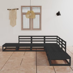 Gartenmöbel-Set 7-teilig, schwarzes massives Kiefernholz von , Gartensets - Ref: Foro24-3075508, Preis: 463,33 €, Rabatt: %