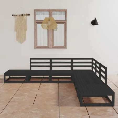 Gartenmöbel-Set 7-teilig, schwarzes massives Kiefernholz von , Gartensets - Ref: Foro24-3075508, Preis: 456,98 €, Rabatt: %