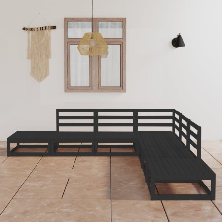 Gartenmöbel-Set 7-teilig, schwarzes massives Kiefernholz von , Gartensets - Ref: Foro24-3075508, Preis: 463,33 €, Rabatt: %