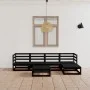 Juego de muebles de jardín 9 piezas negro madera pino maciza de , Conjuntos de jardín - Ref: Foro24-3075543, Precio: 431,30 €...