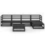 Juego de muebles de jardín 9 piezas negro madera pino maciza de , Conjuntos de jardín - Ref: Foro24-3075543, Precio: 431,30 €...