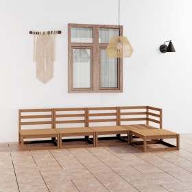 Muebles de jardín 7 piezas marrón miel madera maciza de pino de , Conjuntos de jardín - Ref: Foro24-3075517, Precio: 327,20 €...
