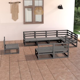 Muebles de jardín 8 piezas gris madera de pino maciza de , Conjuntos de jardín - Ref: Foro24-3075626, Precio: 569,98 €, Descu...