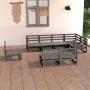 Garden furniture 8 pieces gray solid pine wood by , Garden sets - Ref: Foro24-3075626, Price: 562,07 €, Discount: %