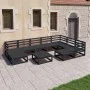 Juego de muebles de jardín 10 pzas y cojines negro madera pino de , Conjuntos de jardín - Ref: Foro24-3075763, Precio: 710,55...