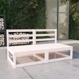 2 seater garden sofa white solid pine wood by , Outdoor sofas - Ref: Foro24-3075230, Price: 144,64 €, Discount: %