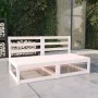 2-Sitzer-Gartensofa aus weißem massivem Kiefernholz von , Outdoor-Sofas - Ref: Foro24-3075230, Preis: 144,64 €, Rabatt: %