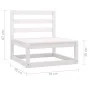 2-Sitzer-Gartensofa aus weißem massivem Kiefernholz von , Outdoor-Sofas - Ref: Foro24-3075230, Preis: 144,64 €, Rabatt: %