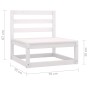 2-Sitzer-Gartensofa aus weißem massivem Kiefernholz von , Outdoor-Sofas - Ref: Foro24-3075230, Preis: 130,73 €, Rabatt: %
