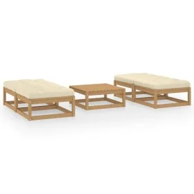 5-teiliges Gartenmöbel-Set mit Kissen aus massivem Kiefernholz von , Gartensets - Ref: Foro24-3076292, Preis: 288,43 €, Rabat...