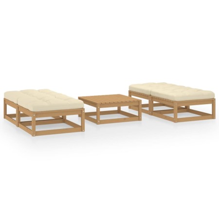 5-teiliges Gartenmöbel-Set mit Kissen aus massivem Kiefernholz von , Gartensets - Ref: Foro24-3076292, Preis: 292,22 €, Rabat...