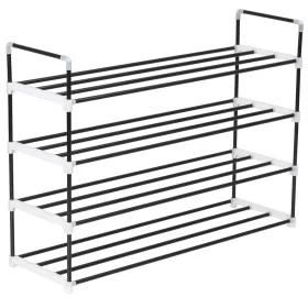 Shoe rack with 4 black metal and plastic shelves by vidaXL, Shoe racks and shoe organizers - Ref: Foro24-245626, Price: 20,39...