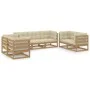 7-teiliges Gartenmöbel-Set mit Kissen aus massivem Kiefernholz von , Gartensets - Ref: Foro24-3076502, Preis: 884,62 €, Rabat...