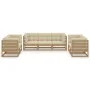 7-teiliges Gartenmöbel-Set mit Kissen aus massivem Kiefernholz von , Gartensets - Ref: Foro24-3076502, Preis: 884,62 €, Rabat...