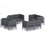 Garden furniture 8 pieces with anthracite pine wood cushions by , Garden sets - Ref: Foro24-3096060, Price: 729,03 €, Discoun...