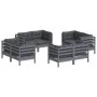 Gartenmöbel 8-teilig mit anthrazitfarbenen Kiefernholzkissen von , Gartensets - Ref: Foro24-3096060, Preis: 719,93 €, Rabatt: %