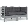 Garden furniture 8 pieces with anthracite pine wood cushions by , Garden sets - Ref: Foro24-3096060, Price: 719,93 €, Discoun...
