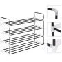 Shoe rack with 4 black metal and plastic shelves by vidaXL, Shoe racks and shoe organizers - Ref: Foro24-245626, Price: 20,39...