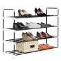 Shoe rack with 4 black metal and plastic shelves by vidaXL, Shoe racks and shoe organizers - Ref: Foro24-245626, Price: 20,39...