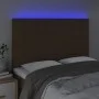 Headboard with LED lights dark brown fabric 144x5x118/128 cm by , Headboards and footboards - Ref: Foro24-3122425, Price: 117...