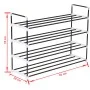Shoe rack with 4 black metal and plastic shelves by vidaXL, Shoe racks and shoe organizers - Ref: Foro24-245626, Price: 20,39...