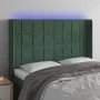 Cabecero con LED de terciopelo verde oscuro 147x16x118/128 cm de , Cabeceros y pies de cama - Ref: Foro24-3124099, Precio: 13...