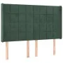 Cabecero con LED de terciopelo verde oscuro 147x16x118/128 cm de , Cabeceros y pies de cama - Ref: Foro24-3124099, Precio: 13...