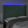 LED-Kopfteil aus dunkelgrünem Samt, 147 x 16 x 118/128 cm von , Kopf- und Fußteile - Ref: Foro24-3124099, Preis: 120,71 €, Ra...
