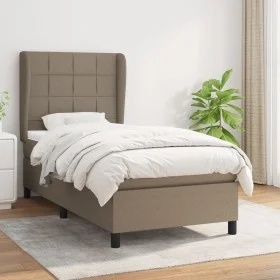 Box spring bed with taupe gray fabric mattress 90x200 cm by , Beds and slatted bases - Ref: Foro24-3127937, Price: 375,92 €, ...