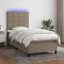 Box spring bed with mattress and taupe gray LED lights 80x200 cm by , Beds and slatted bases - Ref: Foro24-3134833, Price: 34...