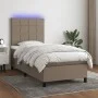 Box spring bed with mattress and taupe gray LED lights 80x200 cm by , Beds and slatted bases - Ref: Foro24-3134833, Price: 36...