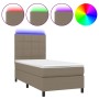 Box spring bed with mattress and taupe gray LED lights 80x200 cm by , Beds and slatted bases - Ref: Foro24-3134833, Price: 34...