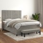 Box spring bed with light gray velvet mattress 140x190 cm by , Beds and slatted bases - Ref: Foro24-3137839, Price: 577,85 €,...