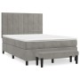 Box spring bed with light gray velvet mattress 140x190 cm by , Beds and slatted bases - Ref: Foro24-3137839, Price: 577,85 €,...