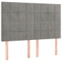 Box spring bed with light gray velvet mattress 140x190 cm by , Beds and slatted bases - Ref: Foro24-3137839, Price: 577,85 €,...