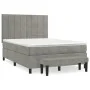 Box spring bed with light gray velvet mattress 140x200 cm by , Beds and slatted bases - Ref: Foro24-3137845, Price: 524,61 €,...