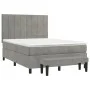 Box spring bed with light gray velvet mattress 140x200 cm by , Beds and slatted bases - Ref: Foro24-3137845, Price: 524,61 €,...