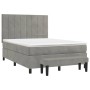 Cama box spring con colchón terciopelo gris claro 140x200 cm de , Camas y somieres - Ref: Foro24-3137845, Precio: 524,01 €, D...