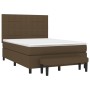 Cama box spring con colchón tela marrón oscuro 140x190 cm de , Camas y somieres - Ref: Foro24-3136592, Precio: 538,11 €, Desc...