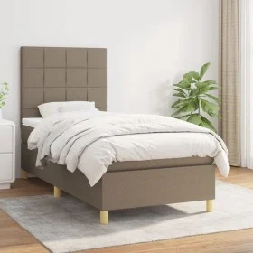 Box spring bed with taupe gray fabric mattress 80x200 cm by , Beds and slatted bases - Ref: Foro24-3142293, Price: 347,12 €, ...