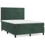 Box spring bed with dark green velvet mattress 140x200 cm by , Beds and slatted bases - Ref: Foro24-3143028, Price: 489,66 €,...