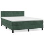 Cama box spring con colchón terciopelo verde oscuro 140x200 cm de , Camas y somieres - Ref: Foro24-3141308, Precio: 437,42 €,...