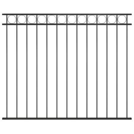 Panel de valla de acero 1,7x1,5 m negro de , Paneles de vallas - Ref: Foro24-146319, Precio: 60,04 €, Descuento: %
