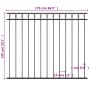 Steel fence panel 1.7x1.5 m black by , fence panels - Ref: Foro24-146319, Price: 67,40 €, Discount: %
