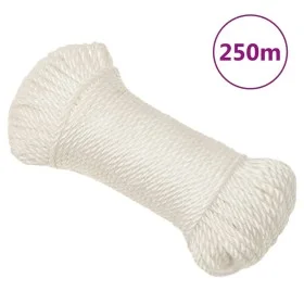 White polypropylene work rope 8 mm 250 m by , Ropes and metal cords - Ref: Foro24-153048, Price: 54,98 €, Discount: %