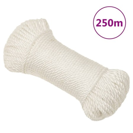Weißes Polypropylen-Arbeitsseil 8 mm 250 m von , Seile und Metallschnüre - Ref: Foro24-153048, Preis: 55,95 €, Rabatt: %