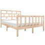 Estructura de cama doble sin colchón madera maciza de pino