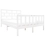 Estructura de cama doble sin colchón madera maciza pino blanco